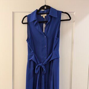 Sandy and Sid Blue calf-length dress